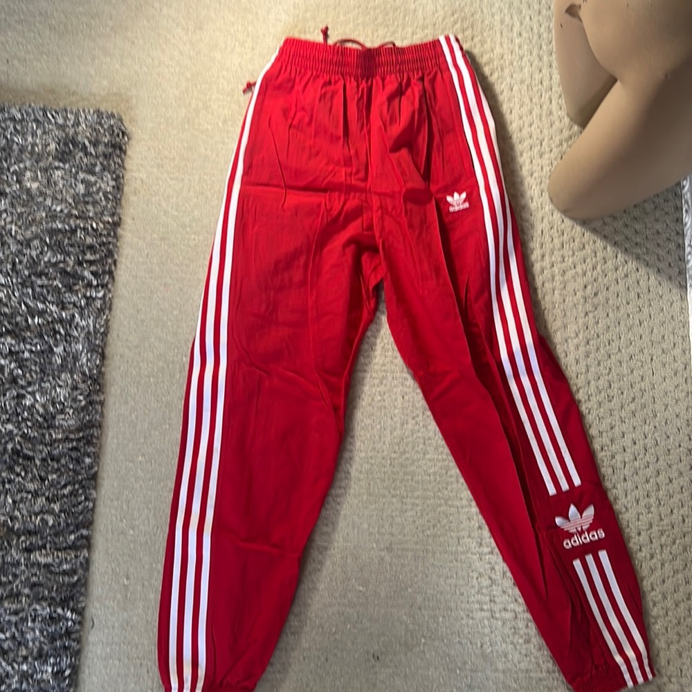 Red Adidas pants x small